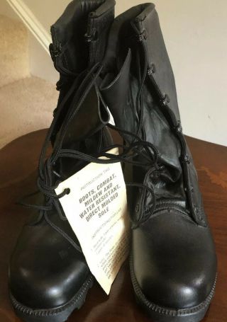 Us Military Size 5 R Combat Black Boot Ns 8 - 93 Speed Laces Waterresistant