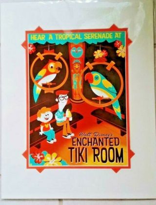 Disney Theme Park Exclusive 14x18 Print The Enchanted Tiki Room By Perillo