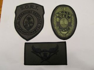 Us Guam Correction Special Operations Response Team Patch Set Subdued