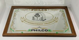 Rare Vintage Philco Advertising Sign Mirror Wall Display 1970 