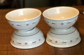 4 Longaberger Pottery Woven Traditions Red Soup Salad Cereal Bowls 6 " X 2 "