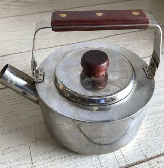 Vintage Farberware Tea Kettle Whistling Tea Pot 2 1/2 Quart Mid Century Modern 2