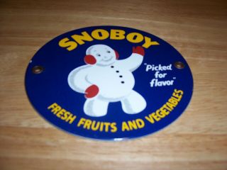 Door Push Porcelain Sign Snoboy Fruits Vegs Small