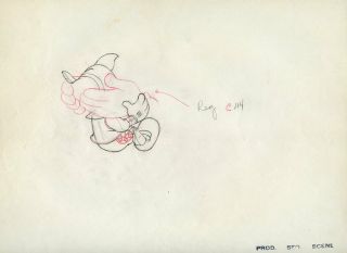 Pinocchio Walt Disney Feature Film Production Cel Drawing 1940