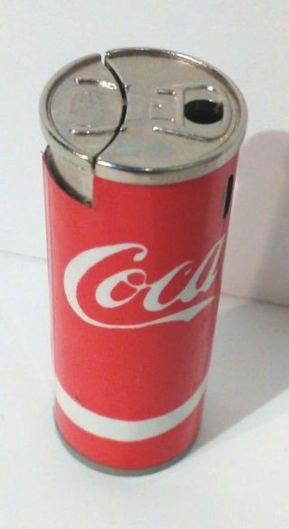 Vintage Coca Cola Coke Butane Cigarette Lighter Can Shape Rare N.  O.  S.