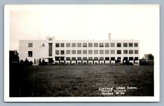 Mt.  Vernon Wa Lincoln Grade School Vintage Real Photo Postcard Rppc