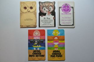 Vintage First Federal Savings,  Elks Lodge Coin Saver Books Dime Quarter Be Foxy