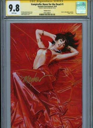 Vampirella Roses For The Dead 1 Variant Cover J Cgc 9.  8 Ss Signed Mike Mayhew