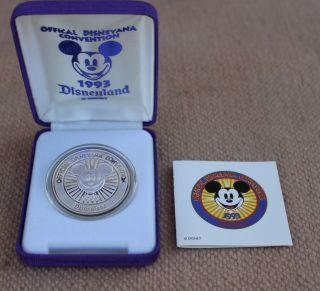 1st Disneyana Convention 1992 Disney World Fantasia.  999 Silver Coin Medallion