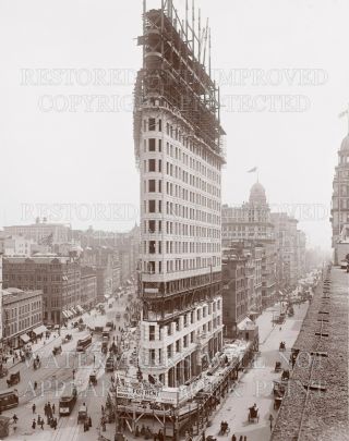 York City Flatiron Building Under Construction 1902 Photo,  11x14 Print