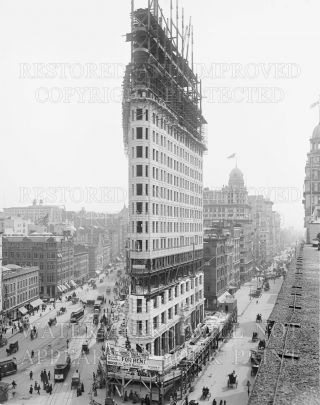 York City Flatiron Building under construction 1902 photo,  11x14 print 2