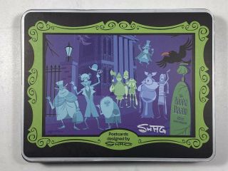 Disney Haunted Mansion 40th Anniversary Postcards,  Tin Signed By Shag Rare