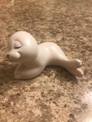 White Baby Seal Ceramic 4” Happy Smiling Figurine