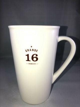 Starbucks 2010 Grande 16 Oz Coffee Mug Gloss White Ceramic