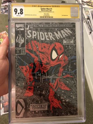 Spider - Man 1 Silver Edition Cgc 9.  8 Ss Signed By Todd Mcfarlane