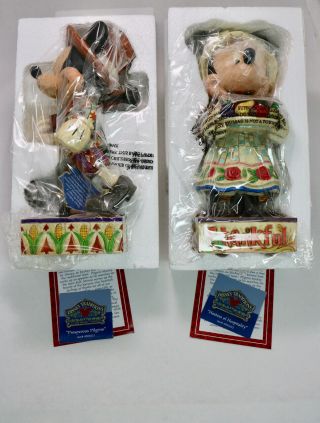 Jim Shore Disney Traditions Thanksgiving Mickey 4005631 & Minnie 4005632 8.  25in