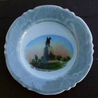 Vintage Souvenir China Dish - General Lee Monument.  Gettysburg,  Pa.