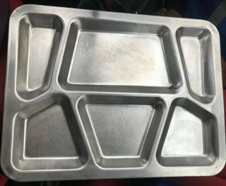 ✅ Set Of 4 Stainless Steel Metal Us Navy Mess Divided Food Tray Set Military