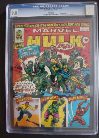 Mighty World Of Marvel 220 Sgt Fury 1 Nick 1976 Luke Cage Hulk Daredevil Cgc 9.  8