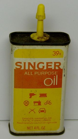 Singer Household Purpose Oil Handy Oiler Antique Sewing Machine Advertising Tin