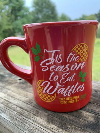 Waffle House Red Holly Christmas Holiday Coffee Mug Cup Holly 2018 Yum