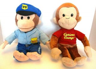 Curious George Policeman 12 " Plush Toy Curious George 14 " Universal Studios
