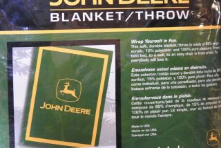 John Deere Blanket/throw Size 50 " X 60 ",  In Plastic Zipper Bag Never Opened