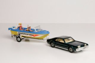 Vintage Corgi Toys Oldsmobile Toronado and Boat w/Trailer 2