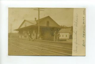 East Foxboro Ma Mass 1907 Rppc Photo Postcard,  Railroad Station,  People,  Tracks