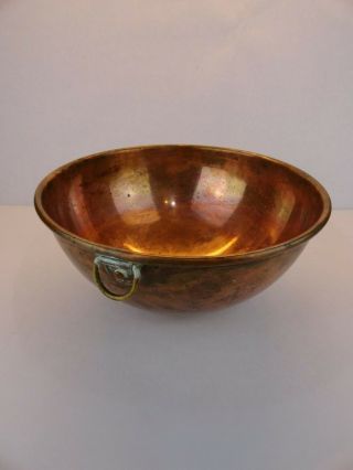 Copper Mixing Bowl Made In England 10.  5 Inch