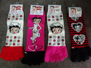 Betty Boop 4 Pair Socks Women Size 9 - 11