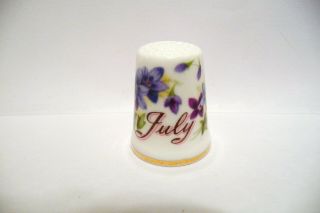 Thimble Bone China Royal Albert Flowers Of The Month " July " W/violets