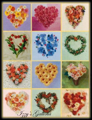 Vintage Hallmark Photo Roses Flowers Hearts Valentine 