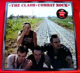 The Clash Combat Rock Lp,  Lyric Inner,  Poster Uk Orig 1982 Cbs Fmln 2 Punk Vinyl