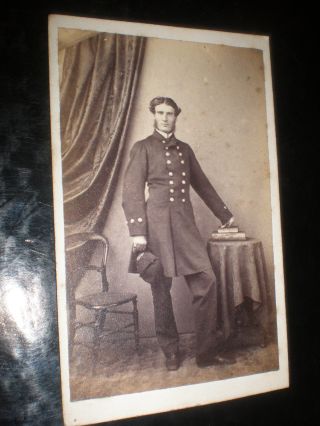 Cdv Old Photograph Navy Officer By Ritchie At Edinburgh C1860s