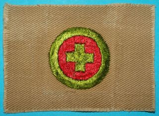First Aid Type A Square Merit Badge - Bsa Logo Back - Boy Scouts - 9223
