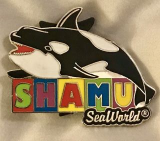 Seaworld Pin — Colorful Shamu Block Logo