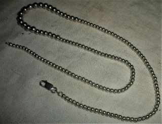 Vintage 1960s Navajo Sterling Silver Graduated Bead Necklace Vafo