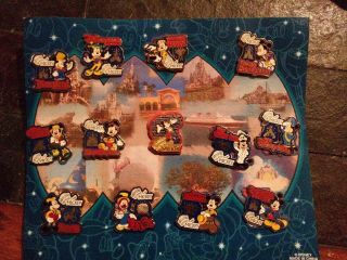 Disney Around Our World With Mickey W/ Background,  13 Pins,  Cards