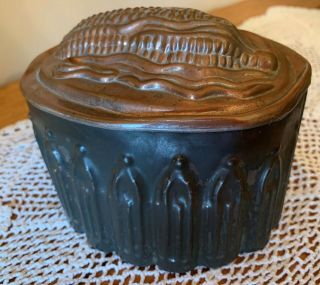 Antique Victorian Copper And Tin Jelly Mold Mould " Corn "