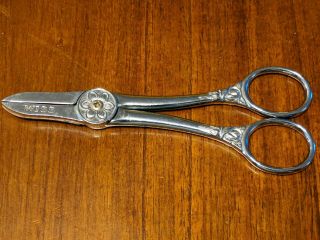 Vintage Wiss Metal Flower Shears Scissors Fh4 Newark Jersey Made In Usa
