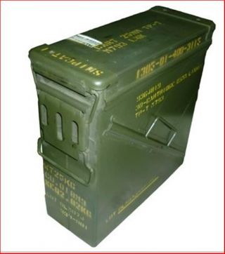 Ammo Box Can Pa - 125 Ex Military Army Issue Metal Storage Case Heavy Duty Utility