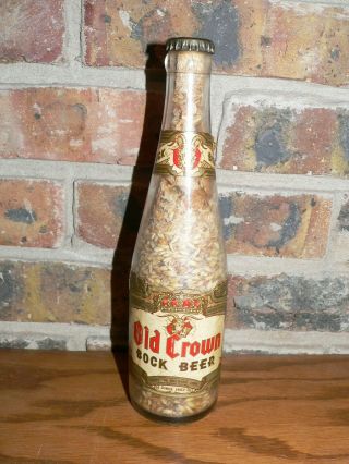 Vintage Old Crown Bock Promotional Beer Bottle W/malt & Hops Centlivre