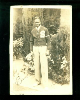 1936 5x7 " Photo Young African American Man Letter Sweater