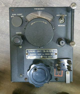 Military Radio Receiver Tuning Unit Tn - 18/apr4.  Vintage Wwii With Mobile Mount