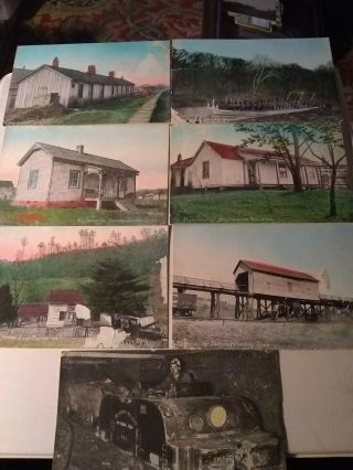 7 Different Raymond City West Virginia Postcards Otto Marmel Crows Row Mines