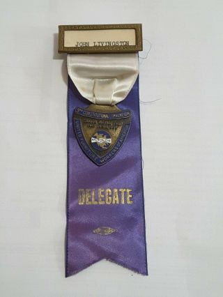 Afl United Furniture Workers 9th Convention Ribbon Badge South Bend In 1956