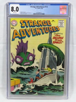 Dc Comics Strange Adventures 113 Cgc 8.  0 White Pages Fox Infantino Kane 1960