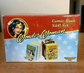 Dc Comics Wonder Woman Comic Book Salt And Pepper Shakers -
