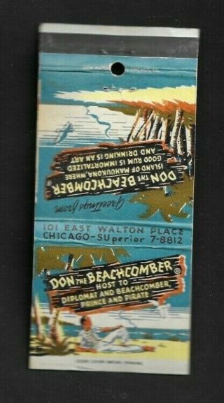 Matchbook Cover Chicago Il Don The Beachcomber 2431